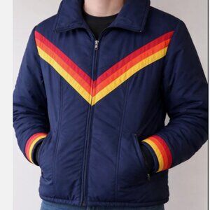 Vintage Black Bear Seattle Ski Jacket Men’s / Unisex 70s Nylon Rainbow Sz Small